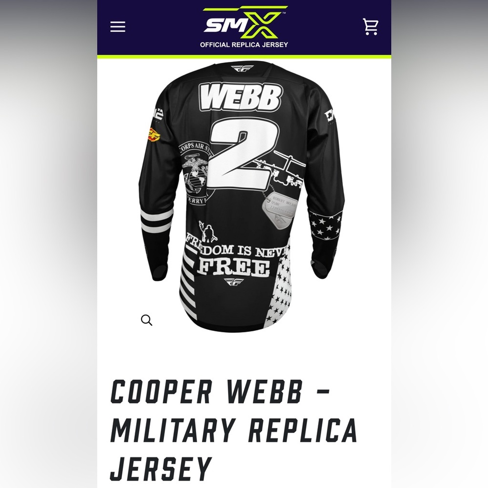 NWT - Signed Cooper Webb Fly Racing Military Appreciation Replica Jersey